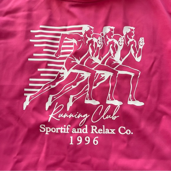 Princess Polly Recycled Nylon Blend Running Club Graphic Crop Top in Pink - Picture 5 of 9